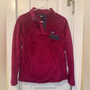 Patagonia Maroon Fleece with Navy Pocket